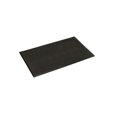 Ribbed Surface Mat 3/8" Thick 4'W Full 60 Ft Roll, Black