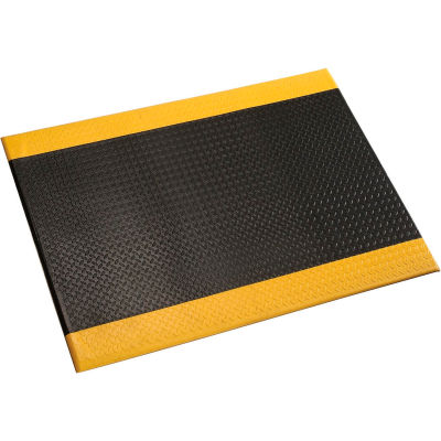Diamond Plate Mat, 1/2" Thick 36"x48", Black/Yellow Border