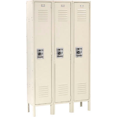 Infinity™ Locker Single Tier 12x18x60 3 Door Ready To Assemble Tan