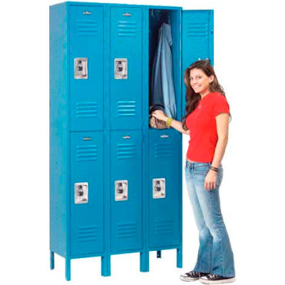 Infinity™ Locker Double Tier 12x15x36 6 Door Ready To Assemble Blue