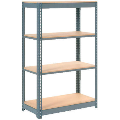 Global Industrial™ Heavy Duty Shelving 36"W x 24"D x 60"H With 4 Shelves - Wood Deck - Gray
