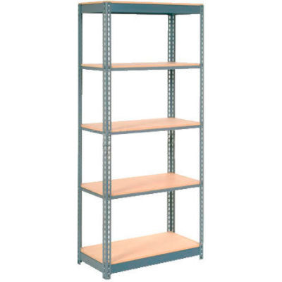 Global Industrial™ Heavy Duty Shelving 36"W x 24"D x 96"H With 5 Shelves - Wood Deck - Gray