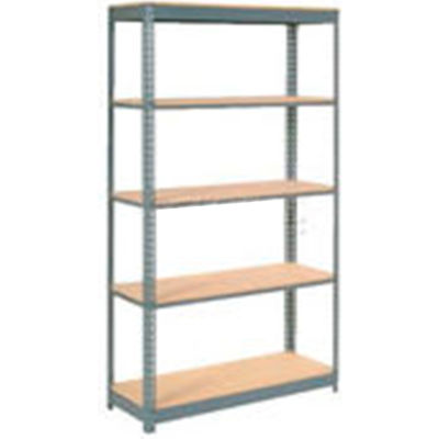 Global Industrial™ Heavy Duty Shelving 48"W x 12"D x 96"H With 5 Shelves - Wood Deck - Gray