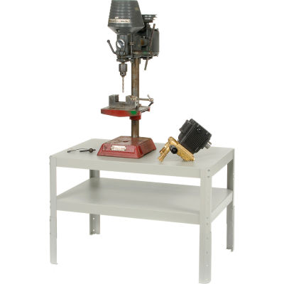 24"W x 18"D x 30" to 36"H Adjustable Height Shop Stand - 16 Gauge Steel