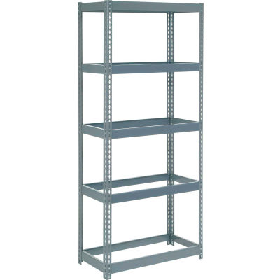 Extra Heavy Duty Shelving 36"W x 24"D x 60"H With 5 Shelves - No Deck - Gray