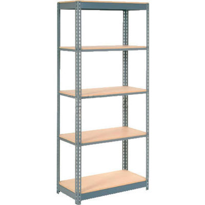 Global Industrial™ Heavy Duty Shelving 48"W x 18"D x 60"H With 5 Shelves - Wood Deck - Gray