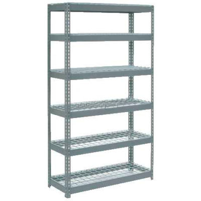 Global Industrial Extra Heavy Duty Shelving 48"W x 18"D x 60"H With 6 Shelves, Wire Deck, Gry