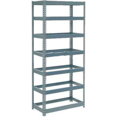 Extra Heavy Duty Shelving 36"W x 12"D x 84"H With 7 Shelves - No Deck - Gray