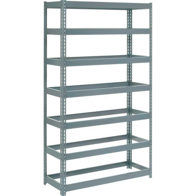 Extra Heavy Duty Shelving 48"W x 18"D x 84"H With 7 Shelves - No Deck - Gray