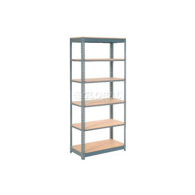 Heavy Duty Shelving 48"W x 24"D x 84"H With 6 Shelves - Wood Deck - Gray