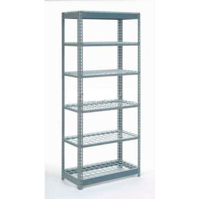 Global Industrial™ Heavy Duty Shelving 36"W x 12"D x 84"H With 6 Shelves - Wire Deck - Gray