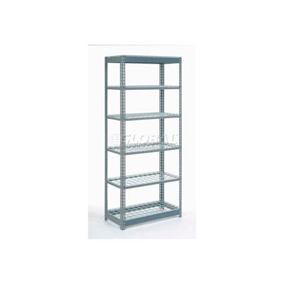 Heavy Duty Shelving 36"W x 24"D x 84"H With 6 Shelves - Wire Deck - Gray