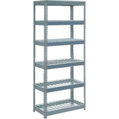 Global Industrial Extra Heavy Duty Shelving 36"W x 12"D x 84"H With 6 Shelves, Wire Deck, Gry