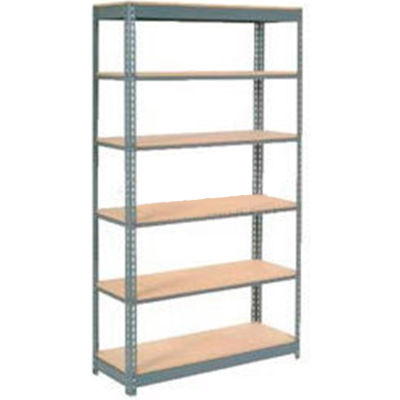 Global Industrial™ Heavy Duty Shelving 48"W x 12"D x 96"H With 6 Shelves - Wood Deck - Gray