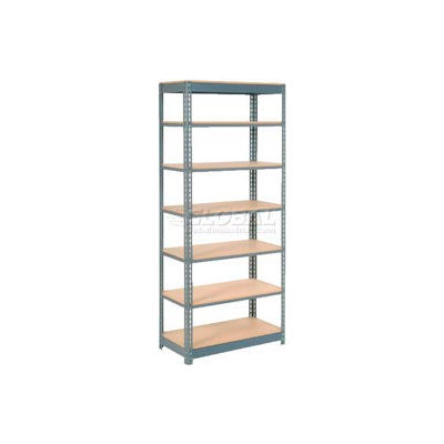 Global Industrial™ Heavy Duty Shelving 36"W x 18"D x 96"H With 7 Shelves - Wood Deck - Gray