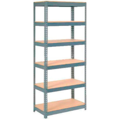 Global Industrial Extra Heavy Duty Shelving 36"W x 24"D x 96"H With 6 Shelves, Wood Deck, Gry
