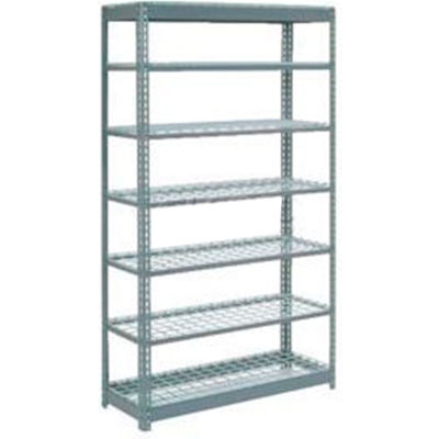 Global Industrial™ Heavy Duty Shelving 48"W x 12"D x 96"H With 7 Shelves - Wire Deck - Gray