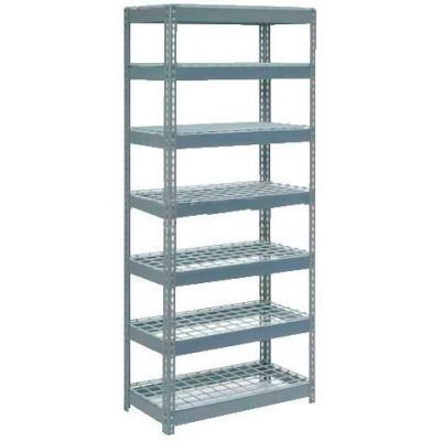 Global Industrial Extra Heavy Duty Shelving 36"W x 12"D x 96"H With 7 Shelves, Wire Deck, Gry