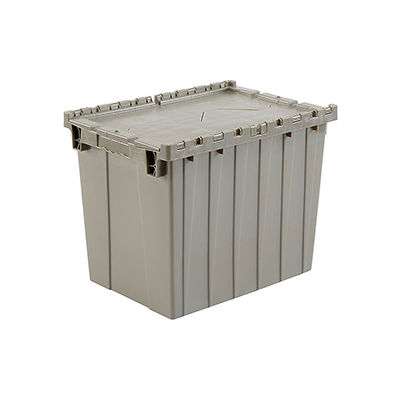 storage lid shipping container plastic 4x17 bins containers attached gray 8x15 industrial global totes globalindustrial distribution