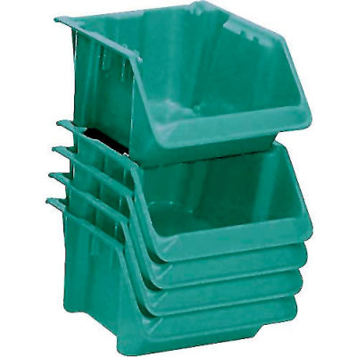LEWISBins Fiberglass Hopper Bin SH1811-7 Stack And Nest 18"L x 11-1/2"W x 8"H Green - Pkg Qty 5