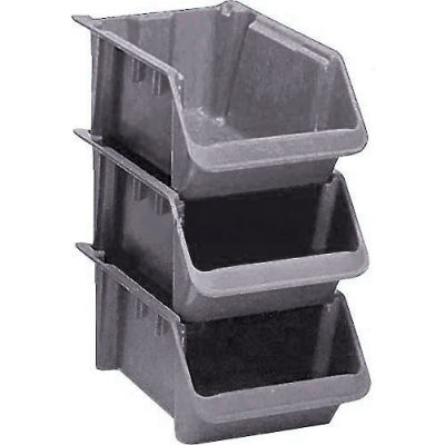 LEWISBins Fiberglass Hopper Bin SH2411-8 Stack And Nest 24"L x 11-1/2"W x 8"H Gray - Pkg Qty 5