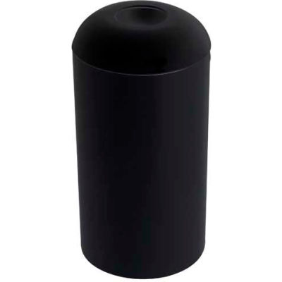 Rubbermaid® R32EGL 15 Gallon Round Open Top Waste Receptacle with Galvanized Liner, Black