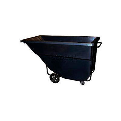 Bayhead Products Medium Duty Plastic Tilt Truck, 1-1/10 Cu. Yd. Cap, 1200 Lbs. Cap, Black