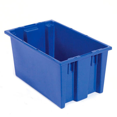 Plastic Shipping Containers - Stackable & Nesting SNT180 No Lid 18 x 11 x 6, Blue - Pkg Qty 6