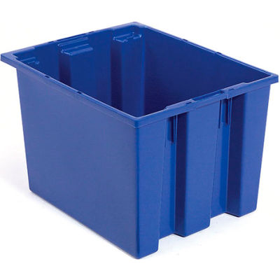 Plastic Shipping Containers - Stackable & Nesting SNT190 No Lid 19-1/2 x 15-1/2 x 10, Blue - Pkg Qty 6