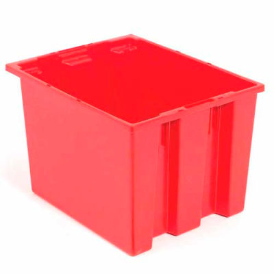 Stacking & Nesting Totes - Shipping SNT190 No Lid 19-1/2 x 15-1/2 x 10, Red - Pkg Qty 6