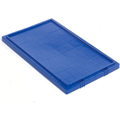 Lid LID201 for Plastic Shipping Containers - Stackable & Nesting SNT200, Blue - Pkg Qty 6