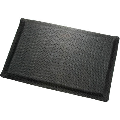 Diamond Plate Ergonomic Mat 9/16"Thick 36"W Cut Length Up To 75ft, Black