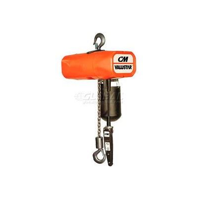 CM Valustar 2 Ton, Electric Chain Hoist W/ Chain Container, 15' Lift, 8 FPM, 230/460V