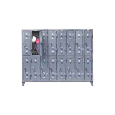 Strong Hold® Heavy Duty Slim-Line Locker 86-18-2TSL - Double Tier 98x18x78 16 Door