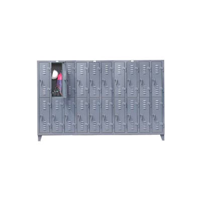 Strong Hold® Heavy Duty Slim-Line Locker 106-18-2TSL - Double Tier 122x18x78 20 Door