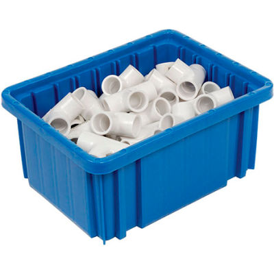 Global Industrial™ Plastic Dividable Grid Container - DG91050,10-7/8"L x 8-1/4"W x 5"H, Blue - Pkg Qty 20