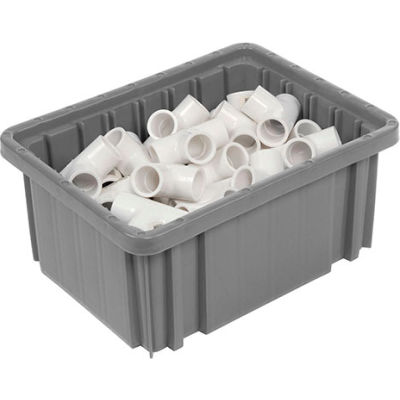 Global Industrial Plastic Dividable Grid Container - DG91050,10-7/8"L x 8-1/4"W x 5"H, Gray - Pkg Qty 20