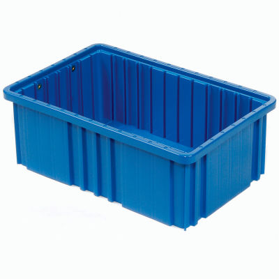 Global Industrial™ Plastic Dividable Grid Container - DG92060,16-1/2"L x 10-7/8"W x 6"H, Blue - Pkg Qty 8
