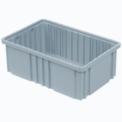 Global Industrial Plastic Dividable Grid Container - DG93080, 22-1/2"L x 17-1/2"W x 8"H, Gray - Pkg Qty 3