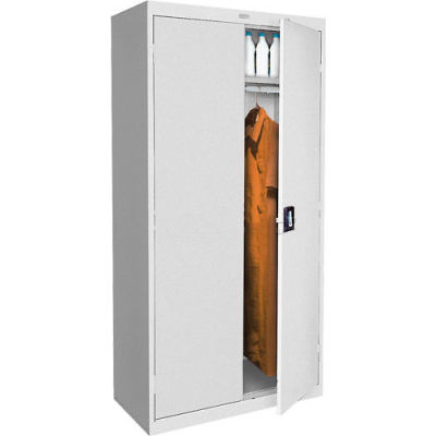 wardrobe elite storage cabinet gray sandusky series globalindustrial cabinets