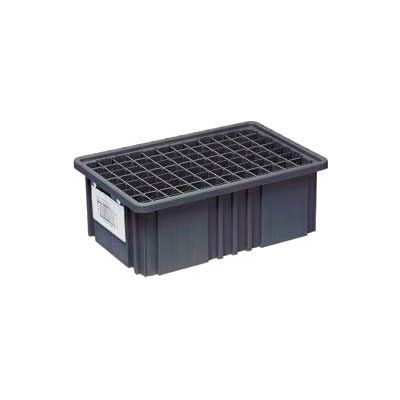 Quantum Conductive Dividable Grid Container - DG93080CO, 22-1/2"L x 17-1/2"W x 8"H, Black - Pkg Qty 3
