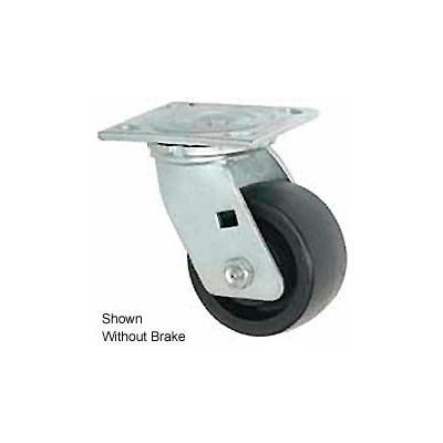 Faultless Swivel Plate Caster 1465W-4RB 4" Thermoplastic Wheel with Brake
