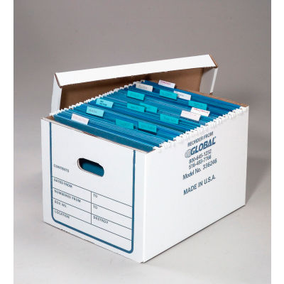 Corrugated Transfer File Record Storage Box With Lid 15x12x10 Pkg Of 20 Sets