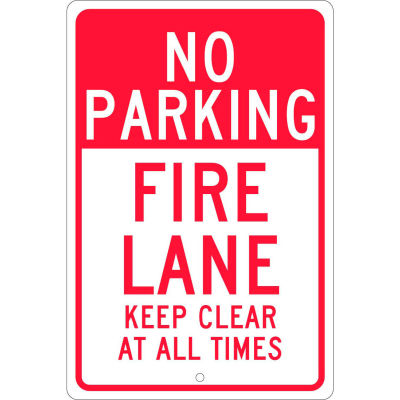 Aluminum Sign - Fire Lane Keep Clear - .063" Thick, TM47H