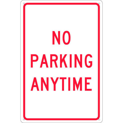 Aluminum Sign - No Parking Anytime - .080" Thick, TM2G