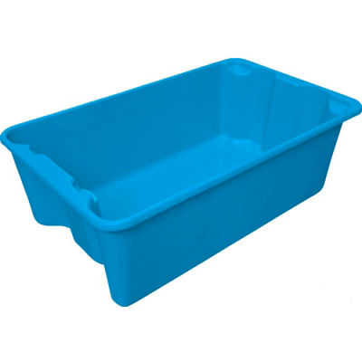 Molded Fiberglass Nest and Stack Tote 780508 - 24-1/4" x 14-3/4" x 8" Blue - Pkg Qty 10
