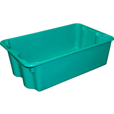 Molded Fiberglass Nest and Stack Tote 780508 - 24-1/4" x 14-3/4" x 8" Green - Pkg Qty 10