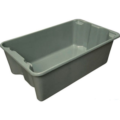 Molded Fiberglass Toteline Nest and Stack Tote 780508 - 24-1/4" x 14-3/4" x 8", Gray - Pkg Qty 10