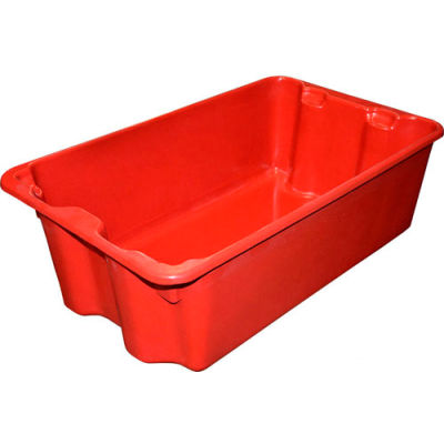 Molded Fiberglass Nest and Stack Tote 780508 - 24-1/4" x 14-3/4" x 8" Red - Pkg Qty 10