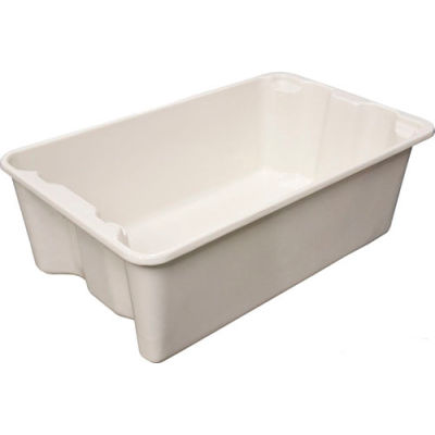 Molded Fiberglass Nest and Stack Tote 780508 - 24-1/4" x 14-3/4" x 8", White - Pkg Qty 10